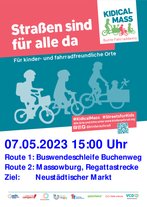 Plakat für die Kidical Mass am 7.5.2023