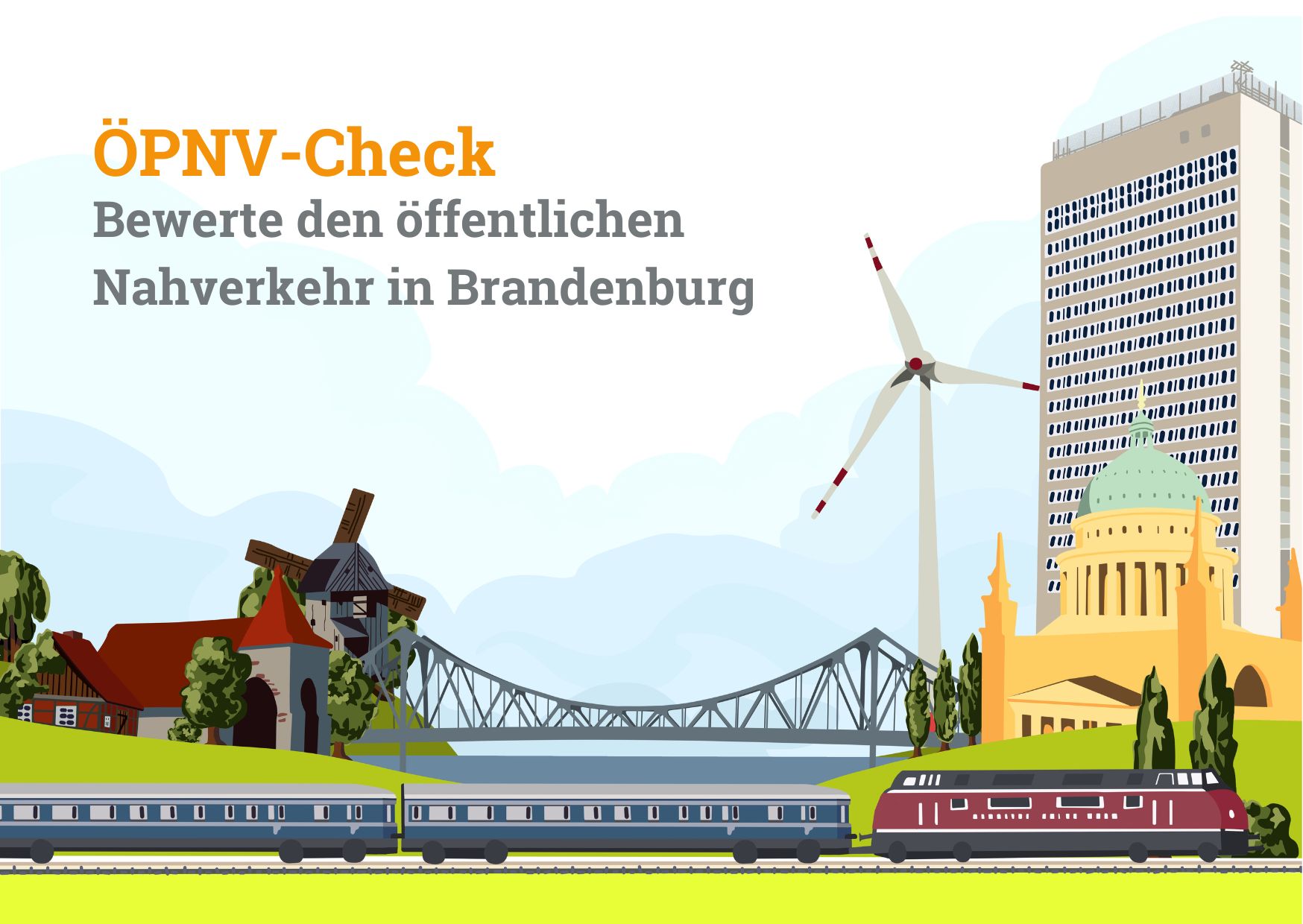 Stadt und Land verbunden mit öffentlichen Verkehrsmitteln